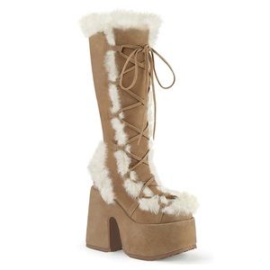 Demonia Fur Boots Camel-311